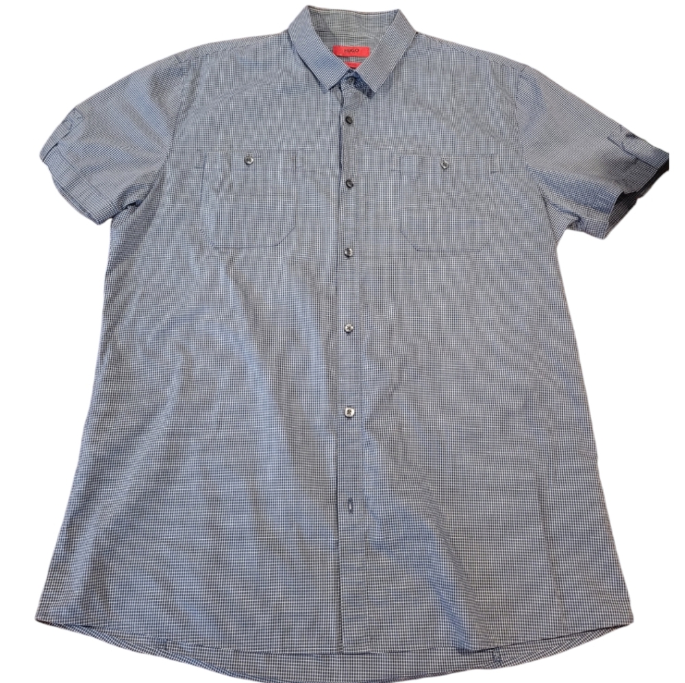 Hugo Boss Slim Fit Button-down Plaid shirt Sz M